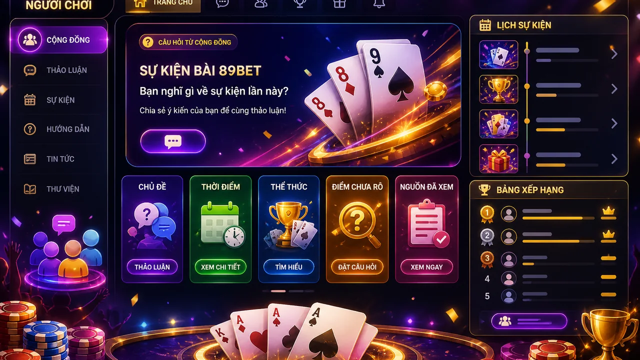 Hỏi đúng để theo dõi sự kiện bài 89bet trong cộng đồng